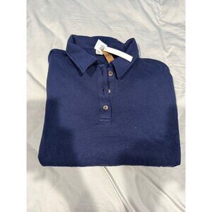 NWT Victorias Secret PINK Everyday Fleece Navy Polo Sweatshirt size XL